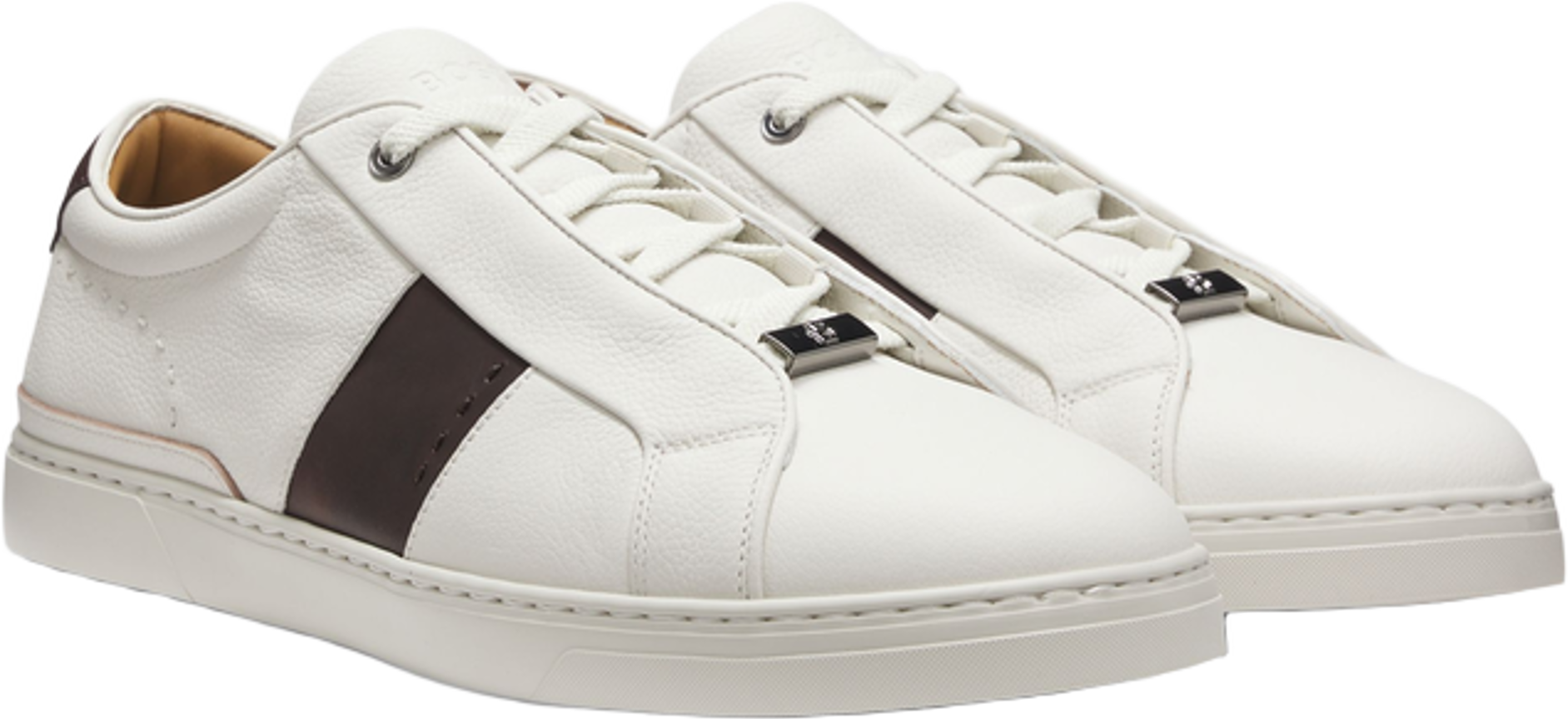 Hugo Boss Gary Leather Trainers With Contrast Side Panel