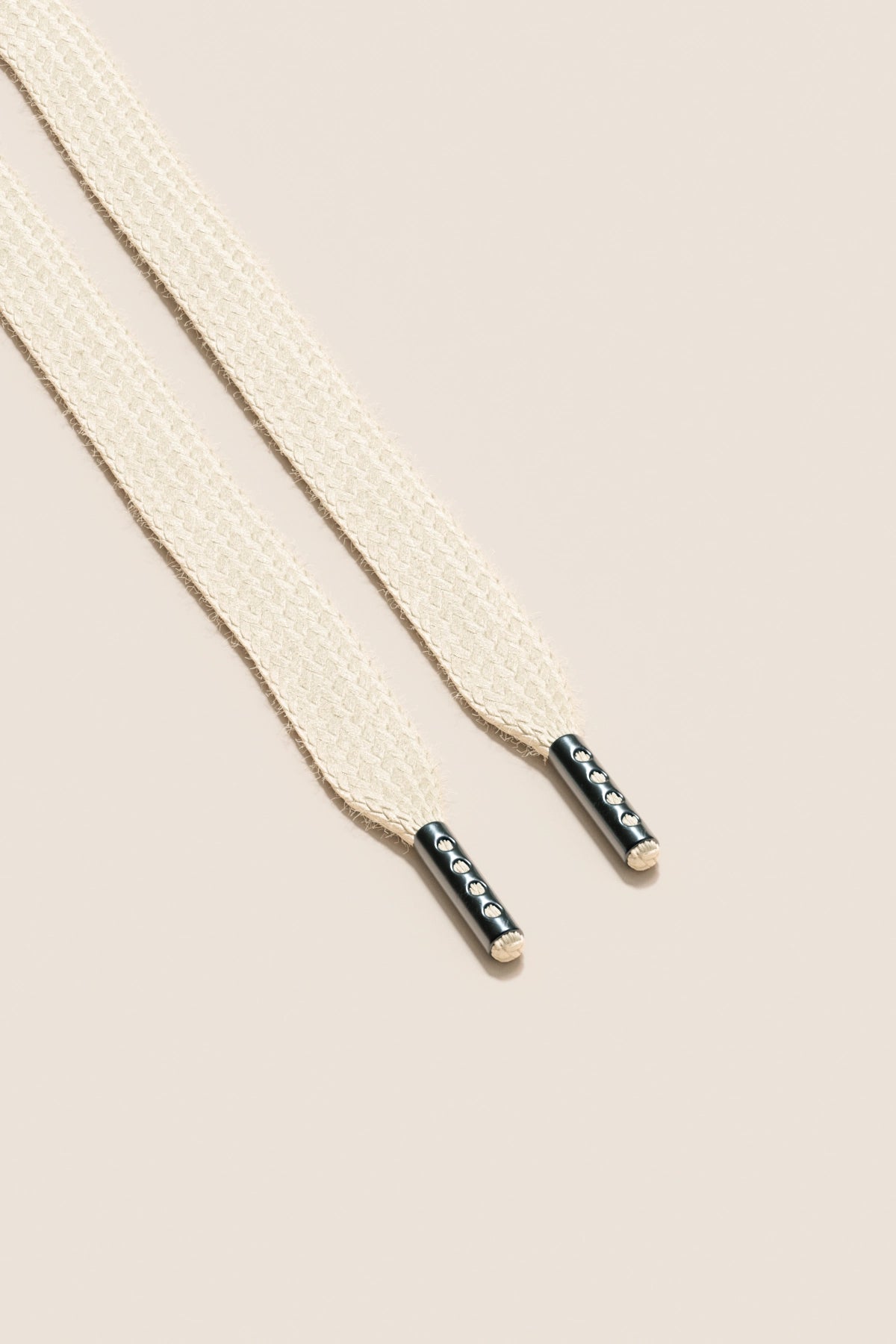 Senkels Crème Lacets pour Sneakers avec Ferrets en Nickel Noir