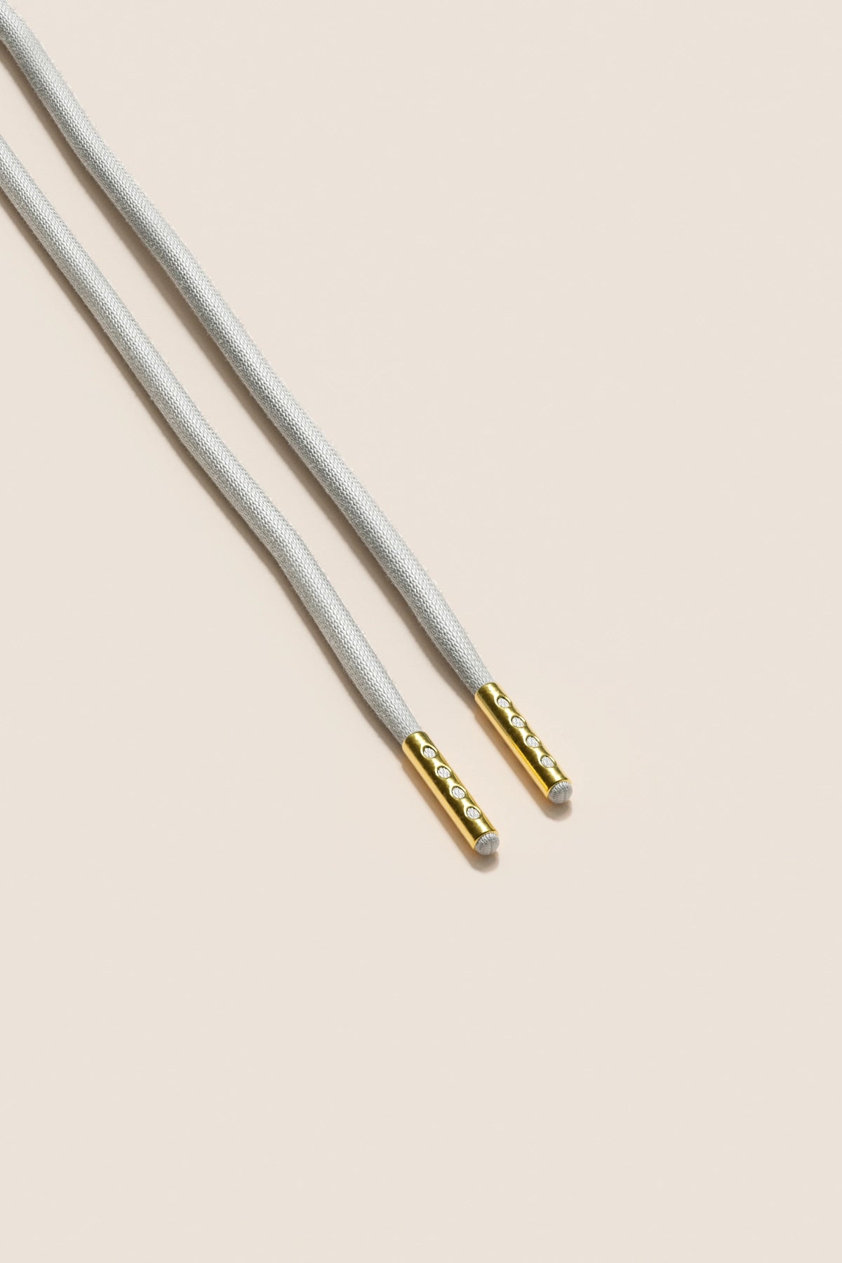 Senkels Light Grey 4mm Round Waxed Shoelaces with Gold Aglets