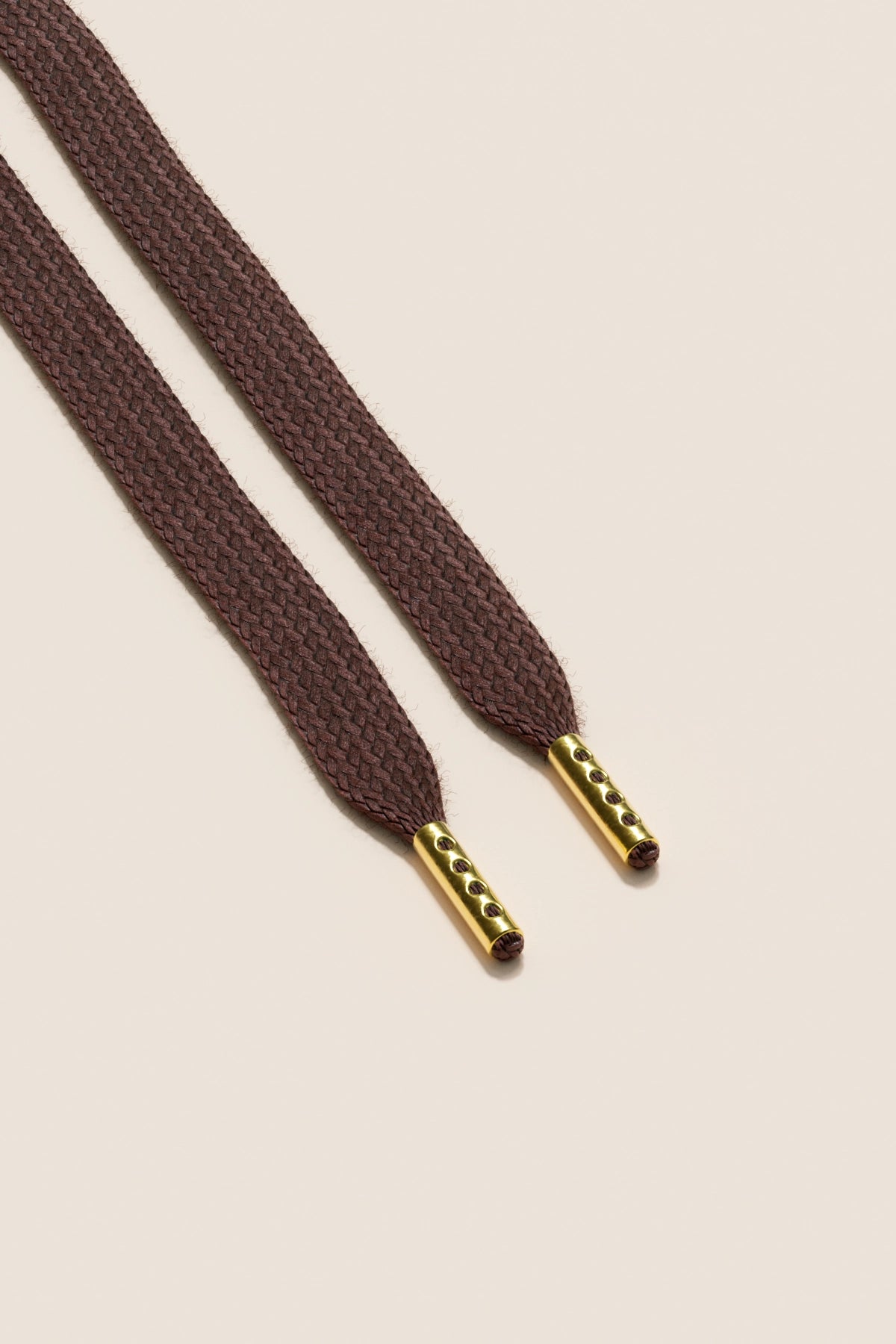Senkels Medium Brown Sneaker Shoelaces with Gold Aglets