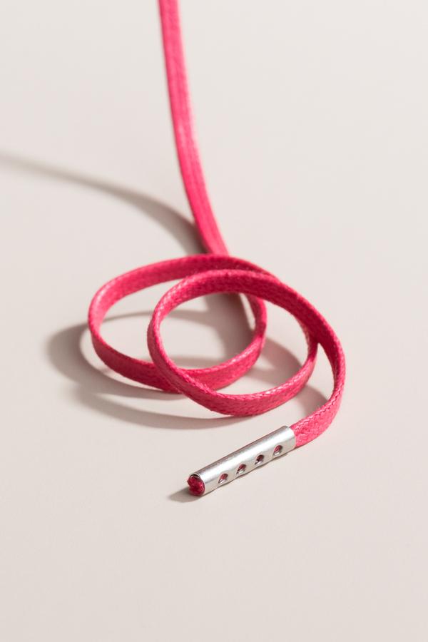 Rose Cerise - 3mm Lacets Cirés Plats