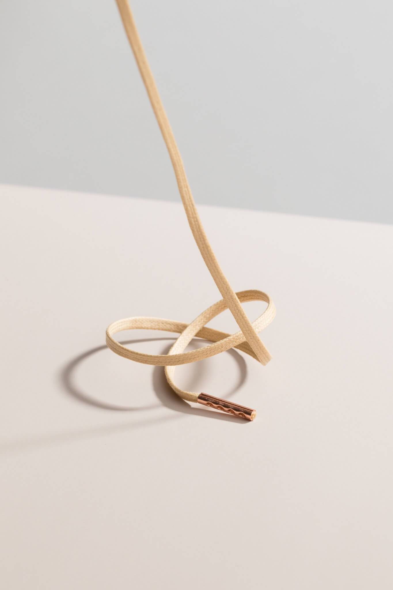 Champagne - 3mm Lacets Cirés Plats