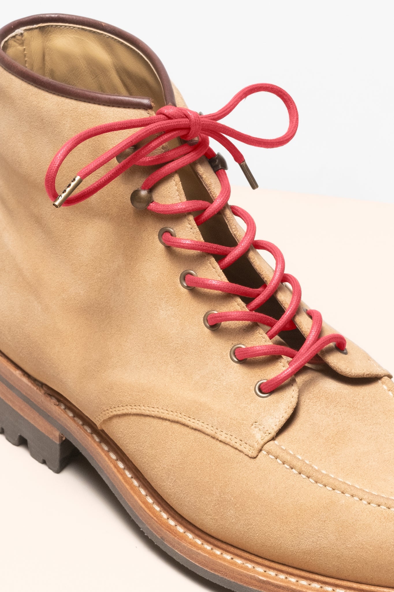 Cherry - 4mm round waxed shoelaces for boots and shoes made from 100% organic cotton - Senkels