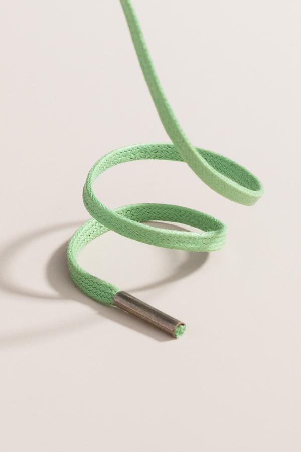 Vert Herbe - 3mm Lacets Cirés Plats