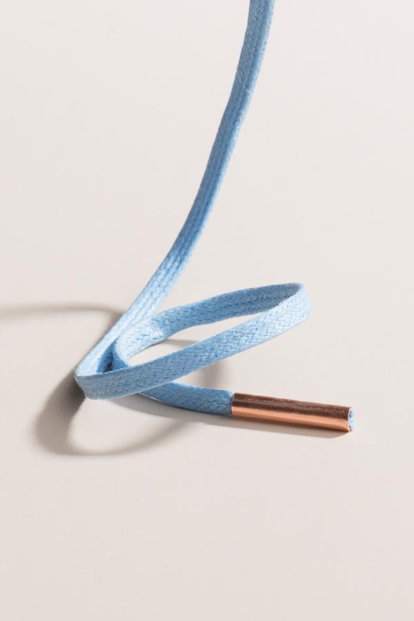 Bleu Clair - 3mm Lacets Cirés Plats