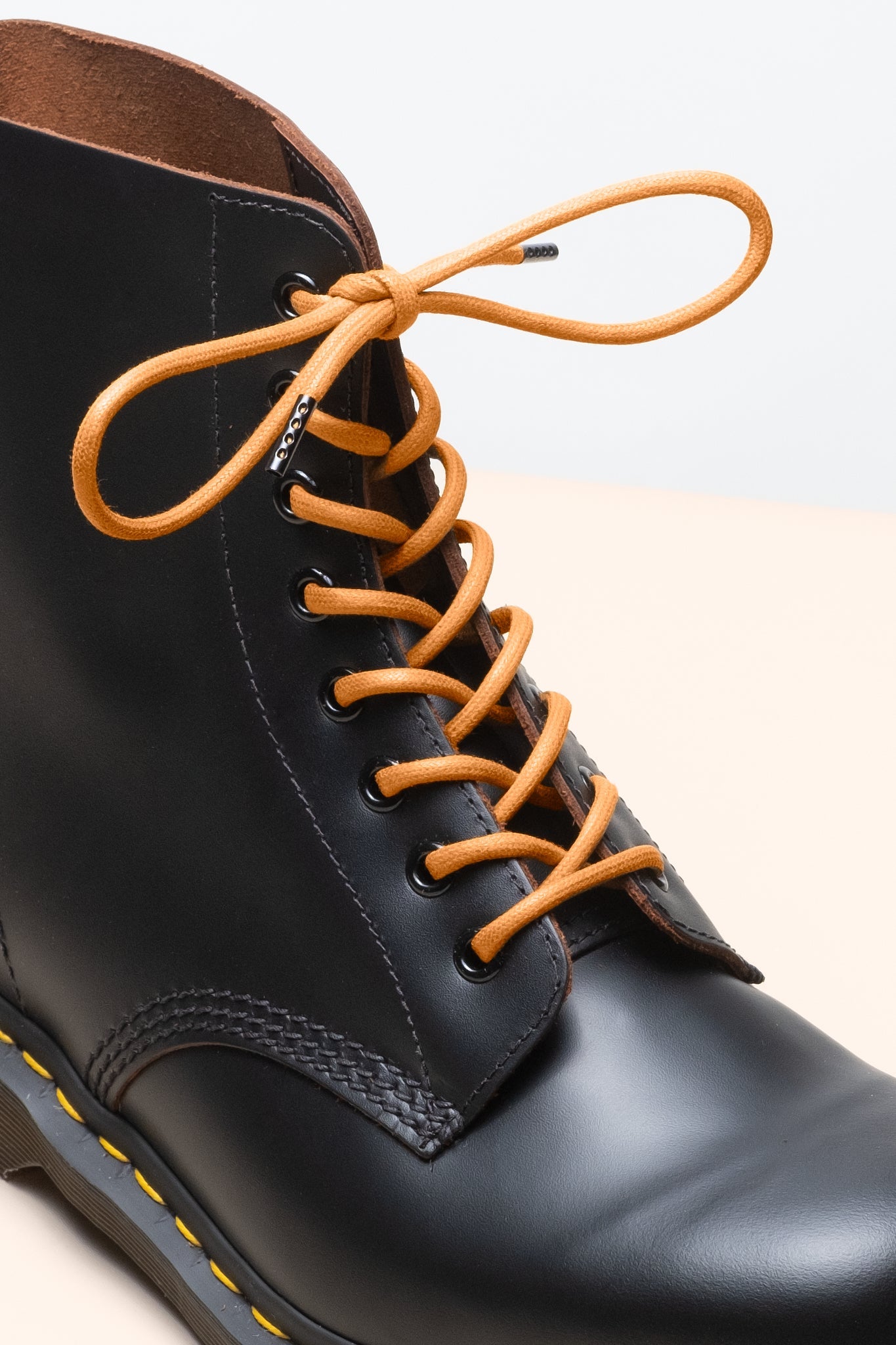 Marron Selle - 4mm lacets cirés ronds pour bottes et chaussures en 100% coton biologique - Senkels