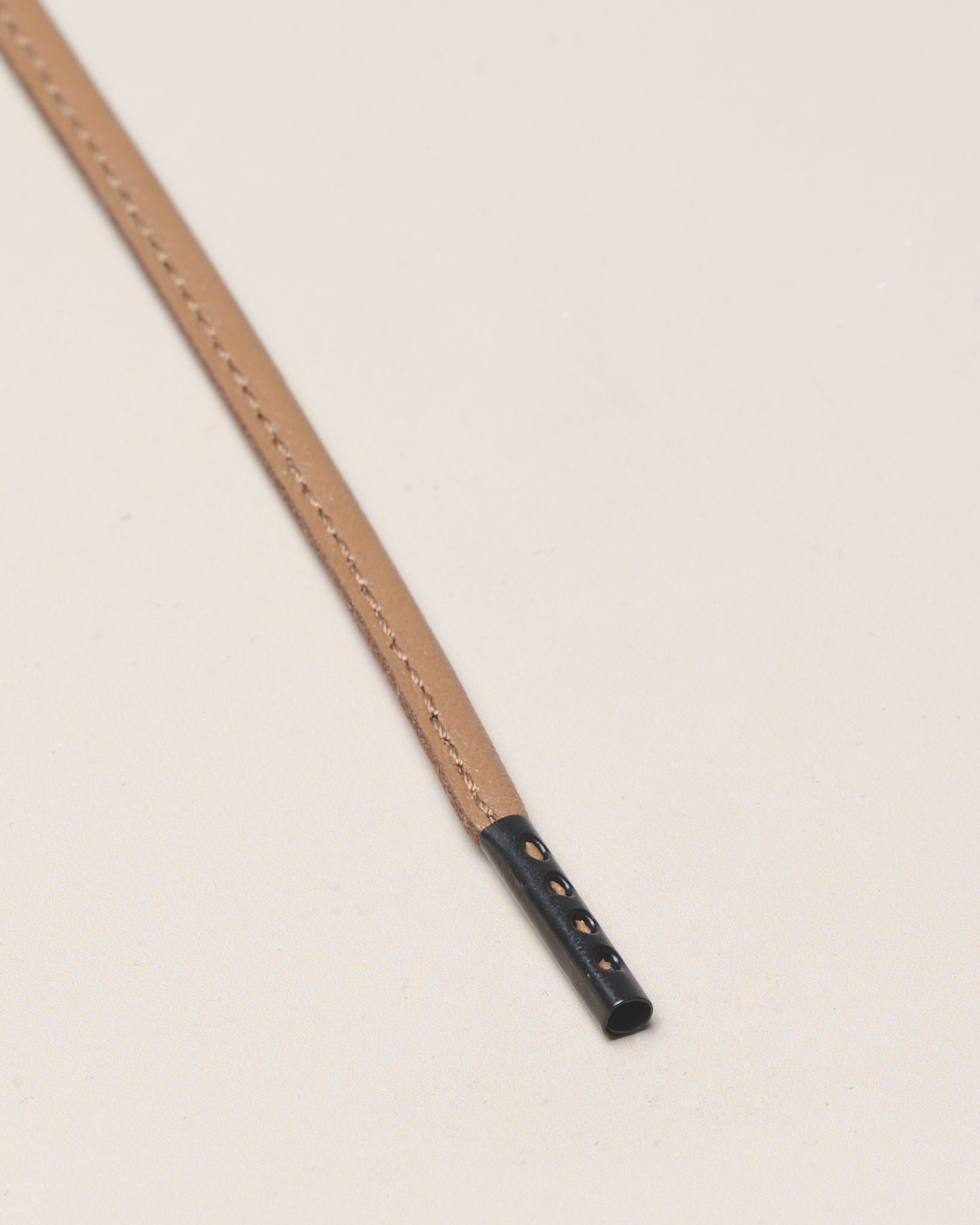 Saddle Brown - 4mm Stitched Leather Shoelaces