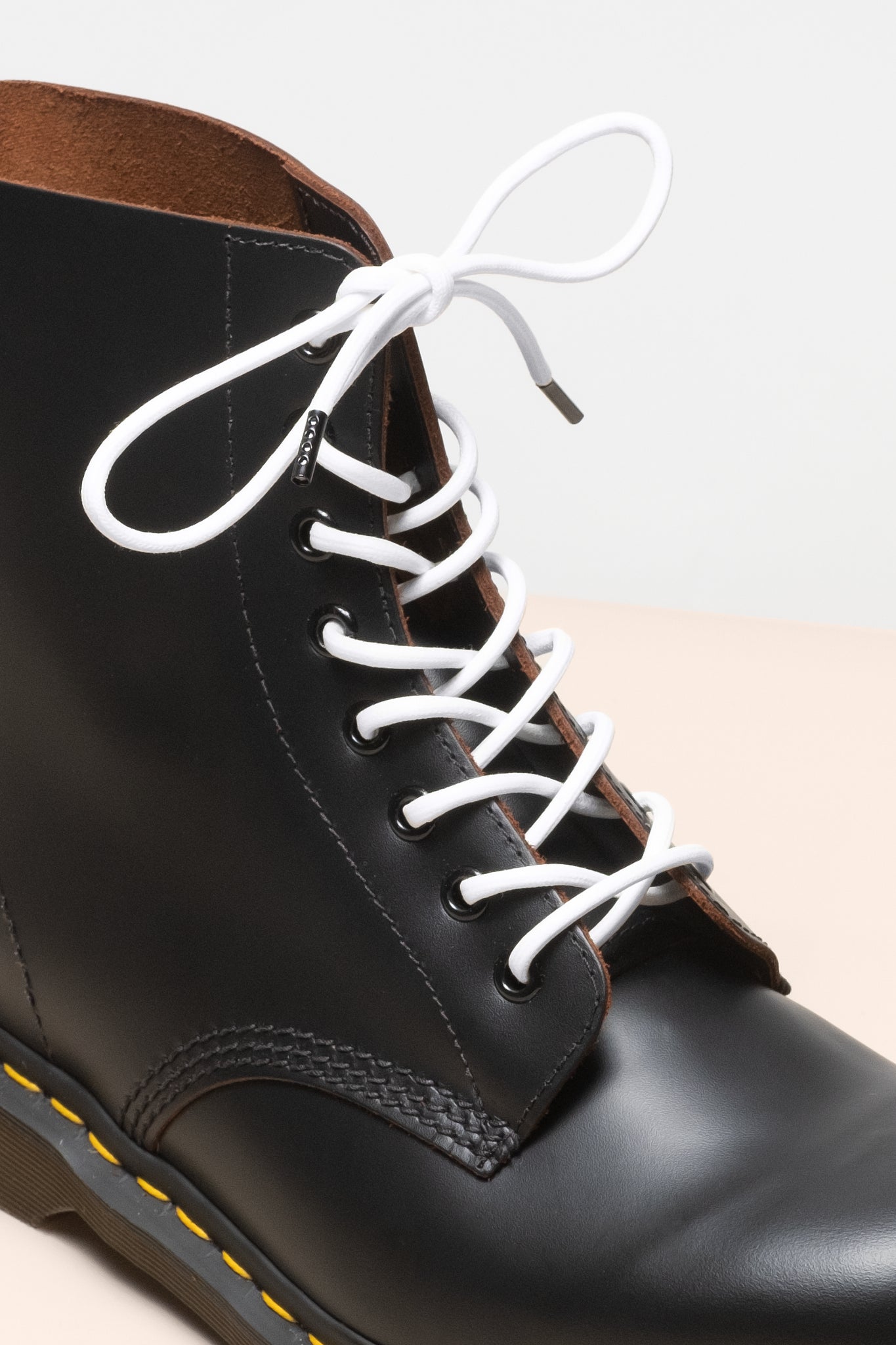Blanc - 4mm lacets cirés ronds pour bottes et chaussures en 100% coton biologique - Senkels