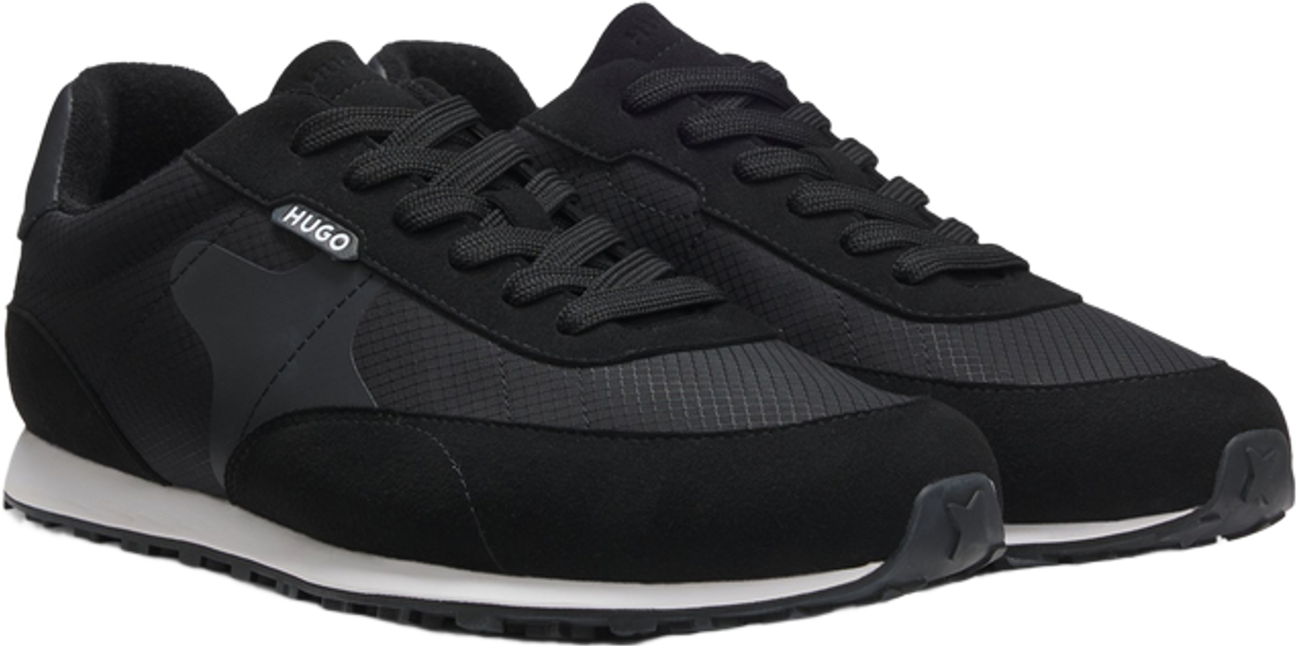 Hugo Boss Ripstop Lace-Up Trainers With Eva-Rubber Sole