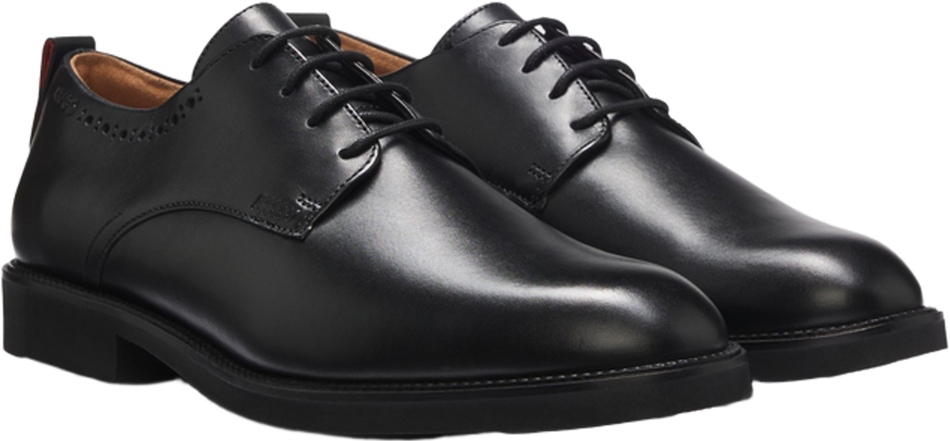 Hugo Boss Leather Derby Shoes With Brogue Details