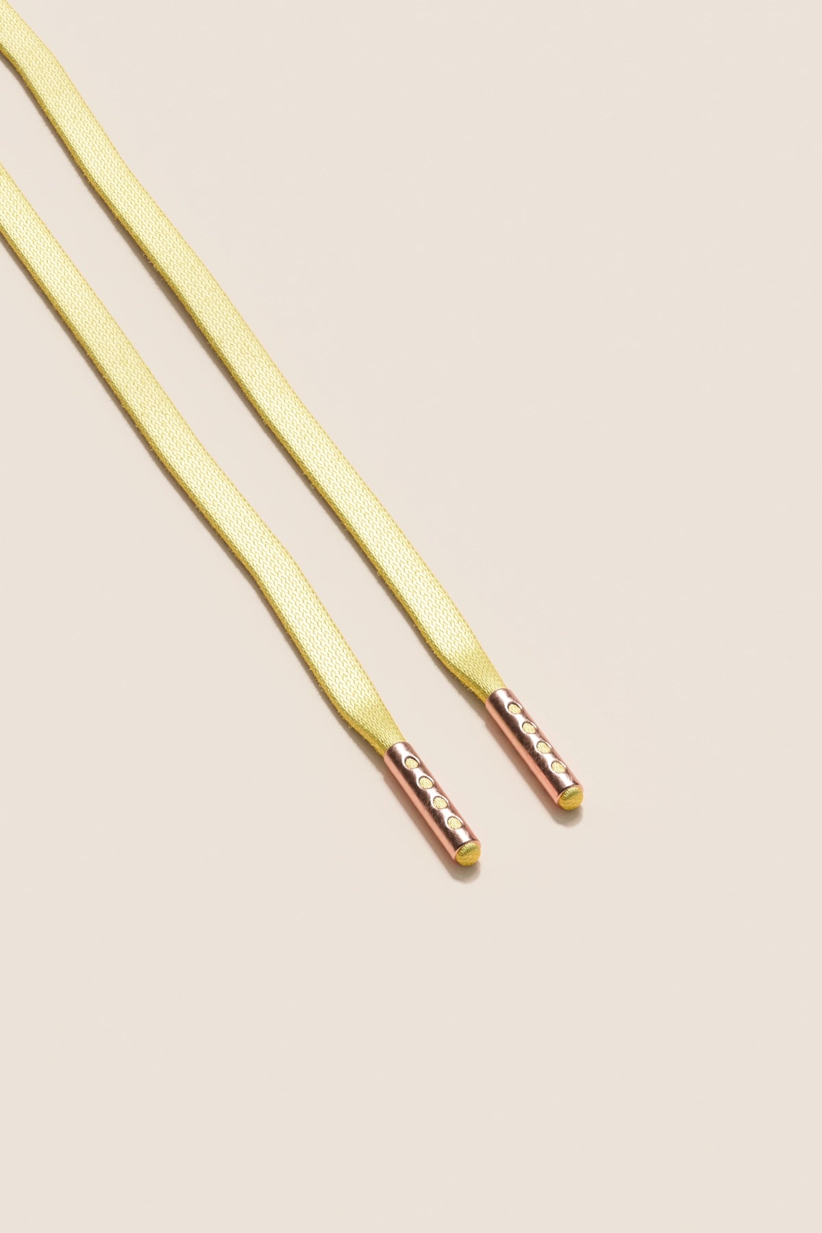 Senkels Chardonnay 3mm Lacets Cirés Plats avec Ferrets en Or Rose