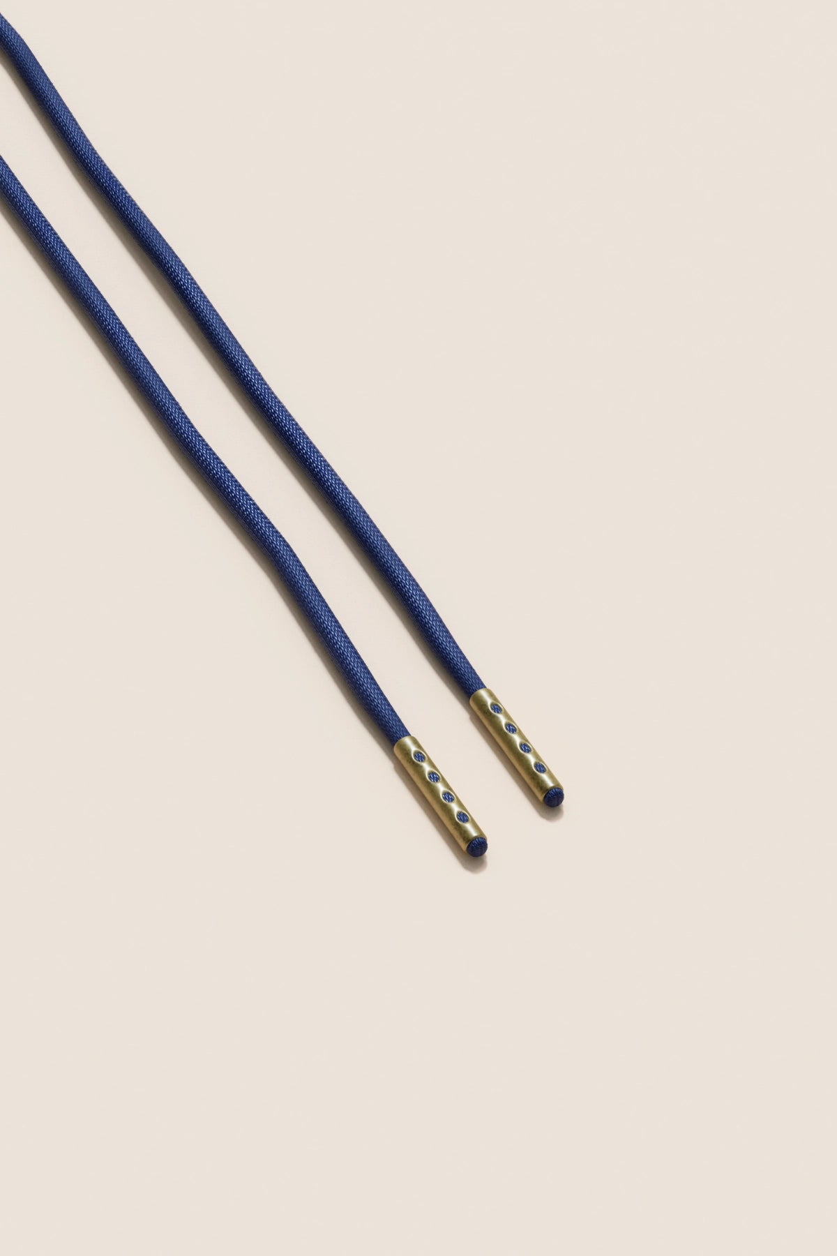 Senkels Navy 2.5mm Round Waxed Shoelaces with Brass Aglets
