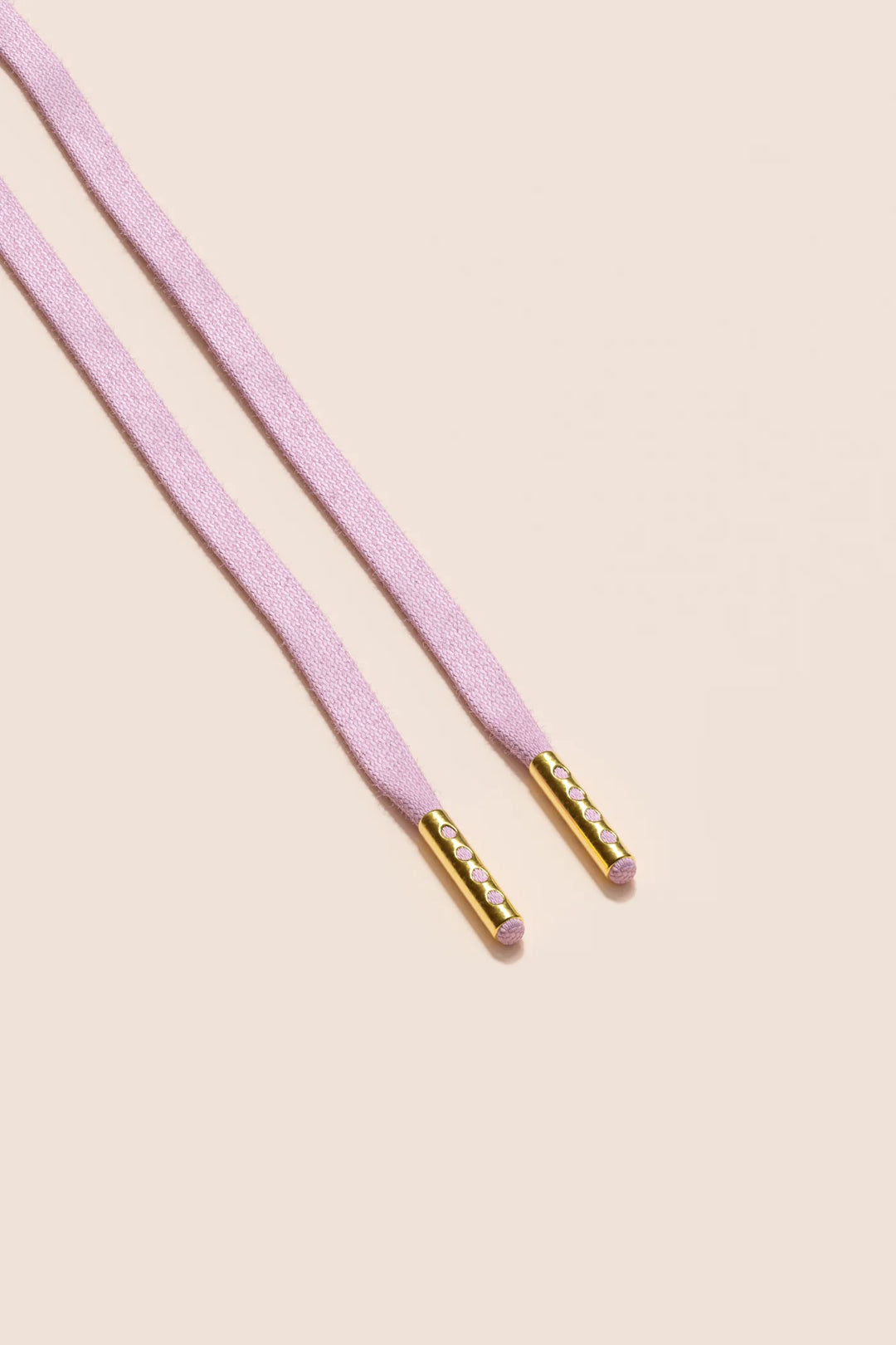 Senkels Pastel Pink 3mm Flat Waxed Shoelaces with Gold Aglets