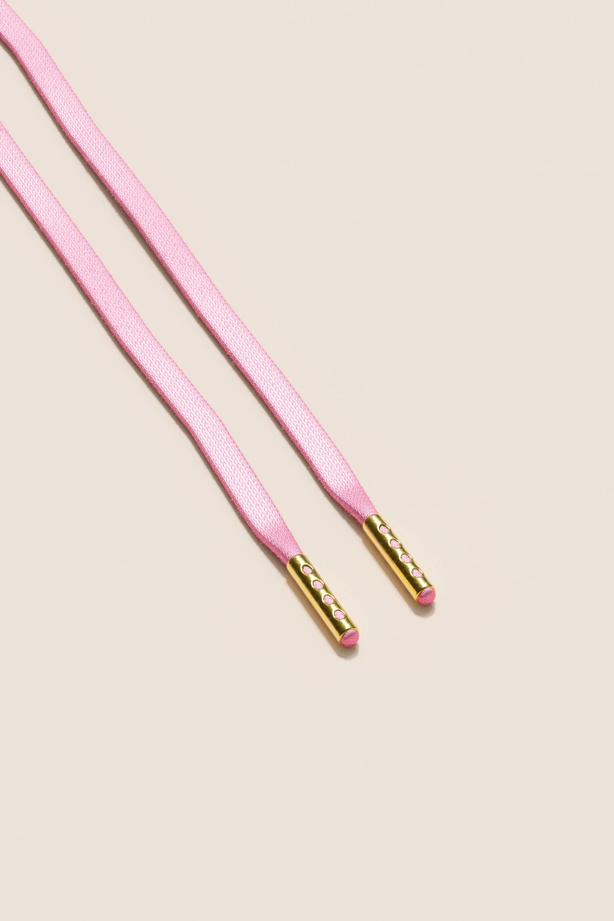 Senkels Rose Pastel 3mm Lacets Cirés Plats avec Ferrets Dorés