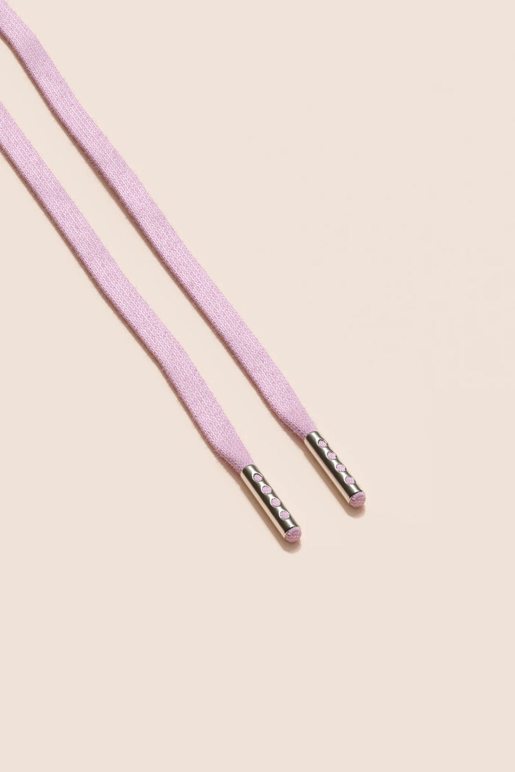 Senkels Pastel Pink 3mm Flat Waxed Shoelaces with Nickel Aglets