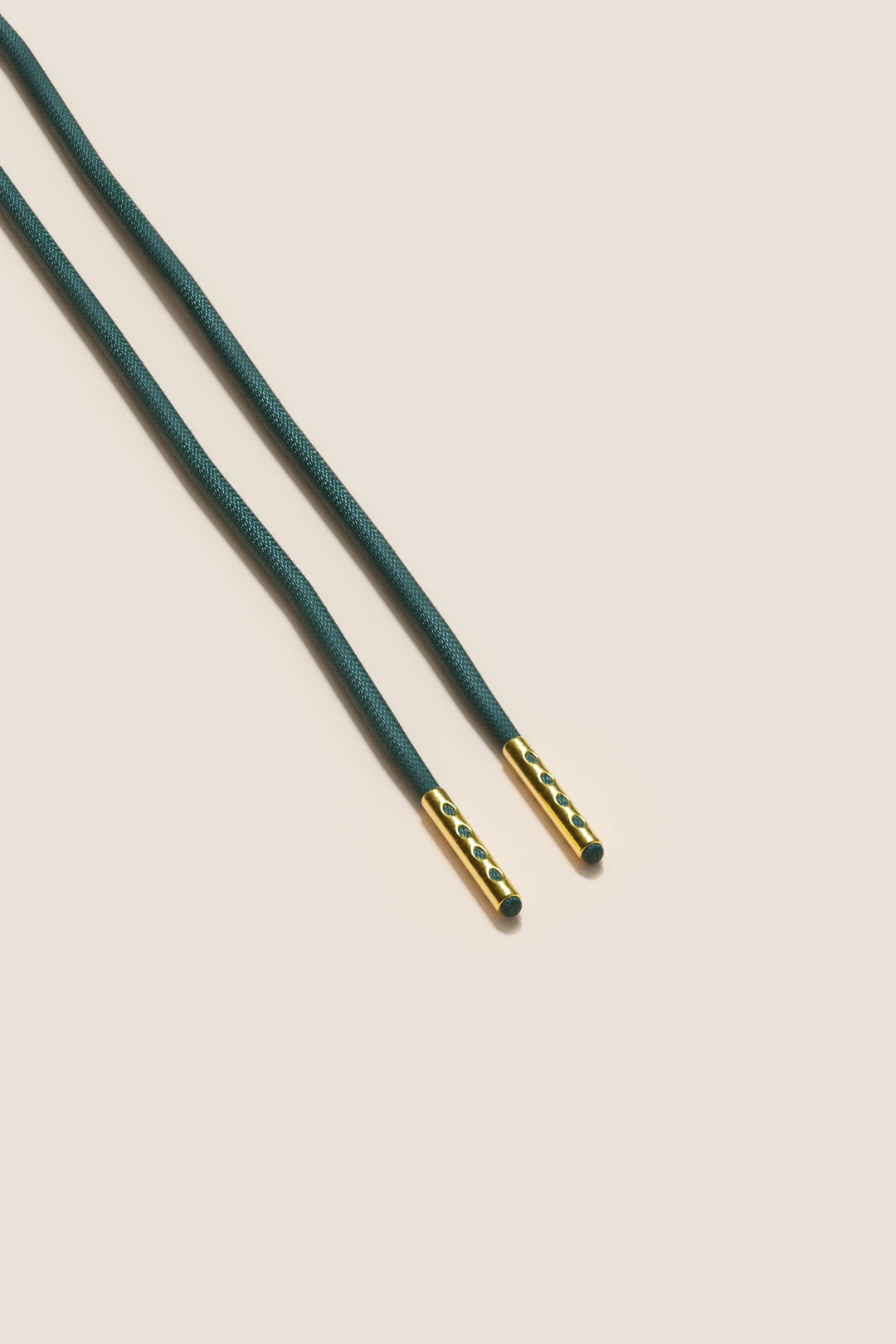 Senkels Pine Green 2.5mm Round Waxed Shoelaces with Gold Aglets