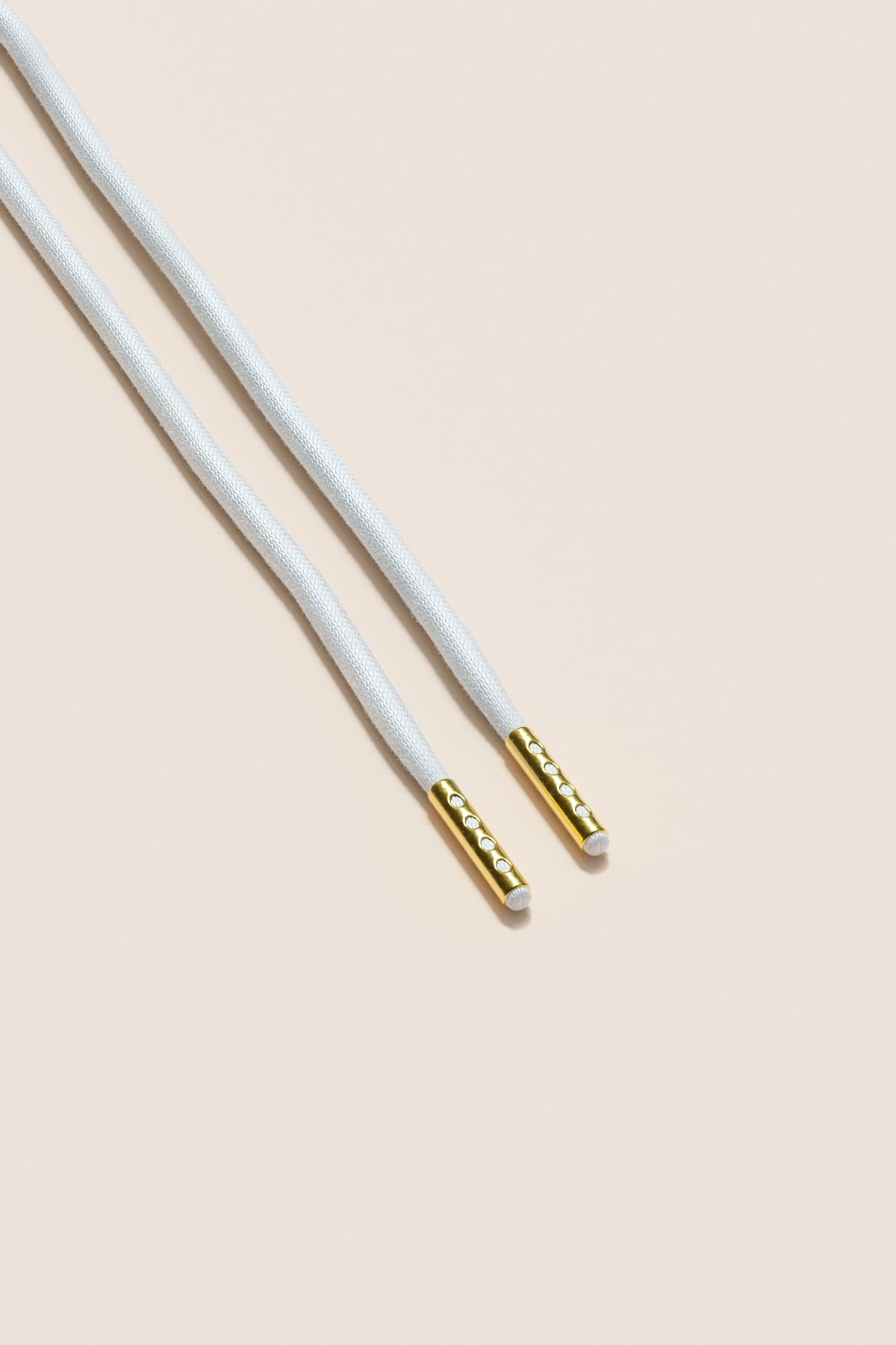 Senkels Blanc 4mm Lacets Cirés Ronds avec Ferrets Dorés