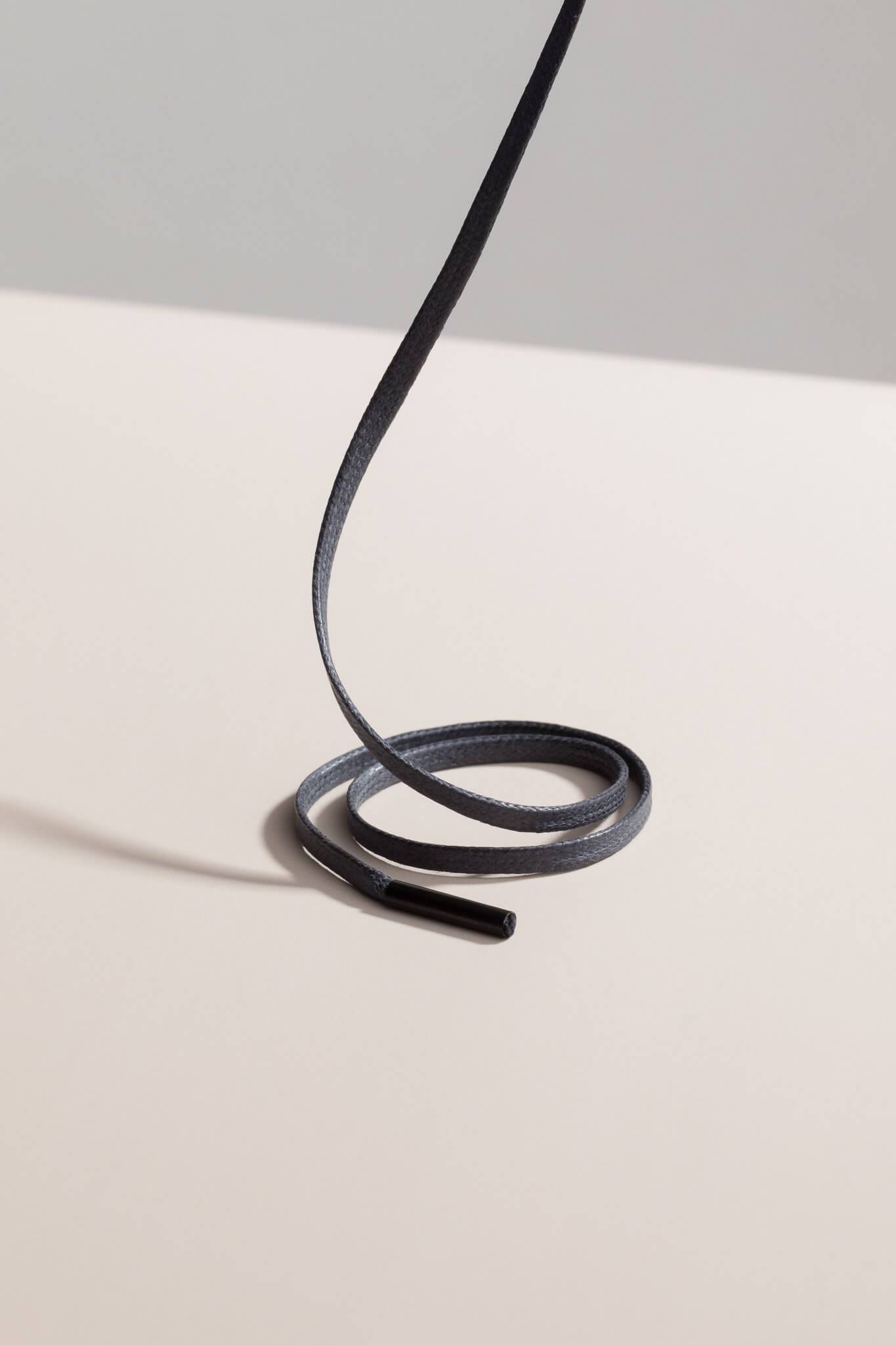 Charcoal Grey - 3mm Flat Waxed Shoelaces