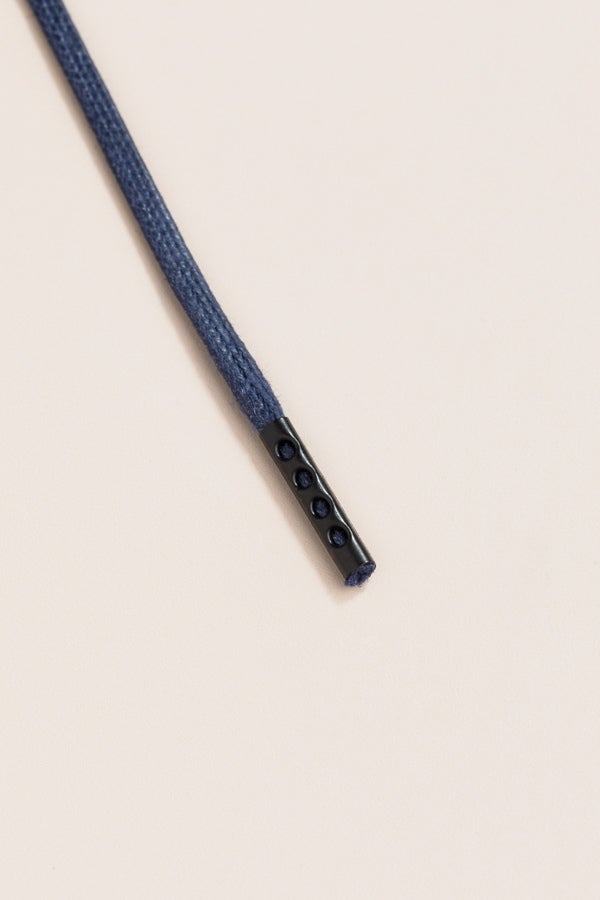 Dark Blue - 4mm round waxed shoelaces for boots and shoes made from 100% organic cotton - Senkels