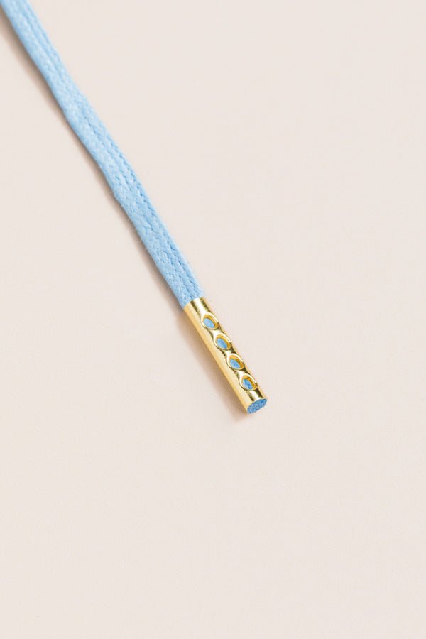 Light Blue - 4mm round waxed shoelaces for boots and shoes made from 100% organic cotton - Senkels