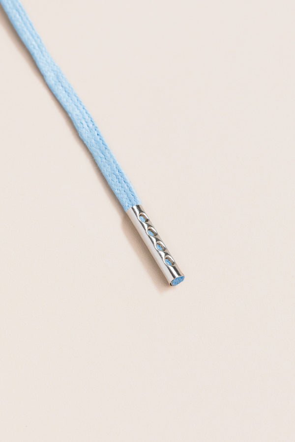 Light Blue - 4mm round waxed shoelaces for boots and shoes made from 100% organic cotton - Senkels
