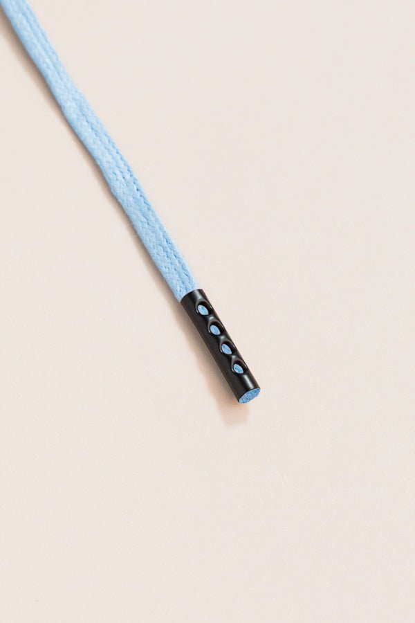 Light Blue - 4mm round waxed shoelaces for boots and shoes made from 100% organic cotton - Senkels