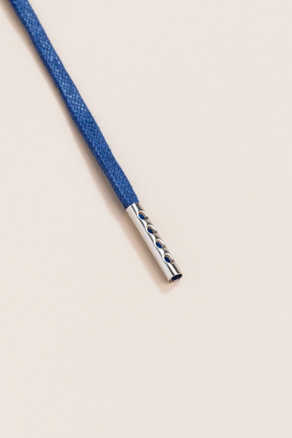 Navy Blue - 4mm round waxed shoelaces for boots and shoes made from 100% organic cotton - Senkels