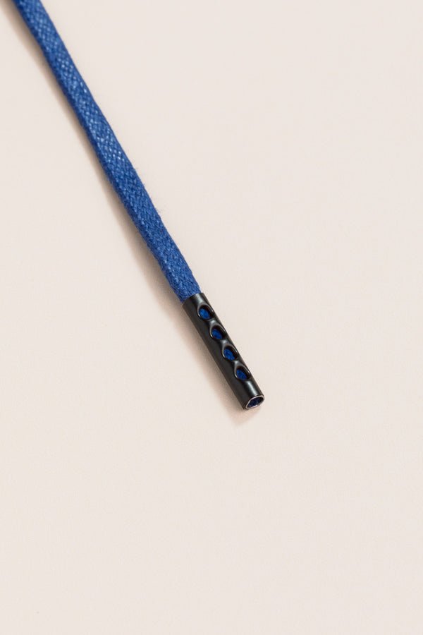 Navy Blue - 4mm round waxed shoelaces for boots and shoes made from 100% organic cotton - Senkels