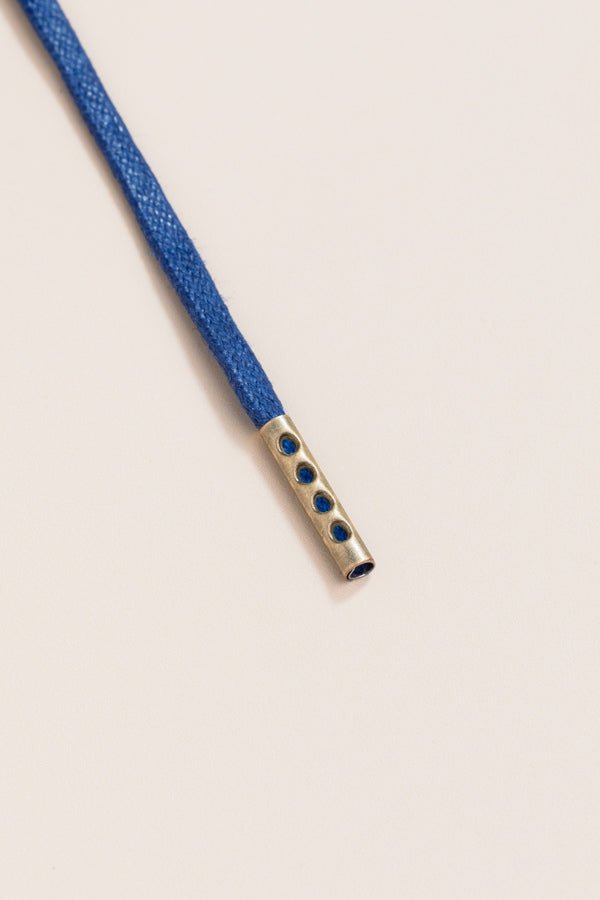 Navy Blue - 4mm round waxed shoelaces for boots and shoes made from 100% organic cotton - Senkels