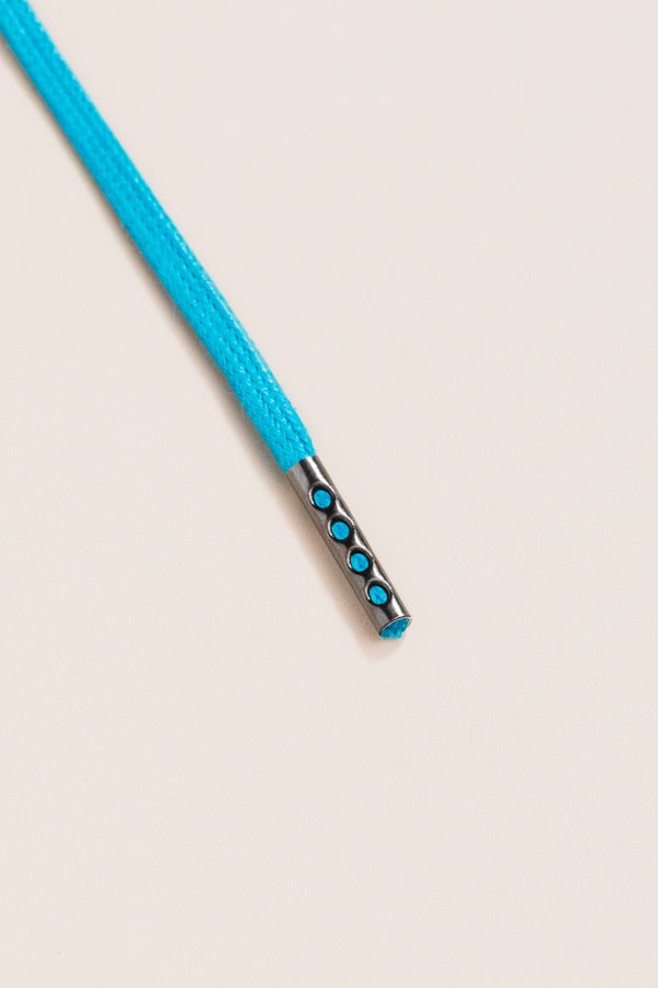 Petrol Blue - 4mm round waxed shoelaces for boots and shoes made from 100% organic cotton - Senkels