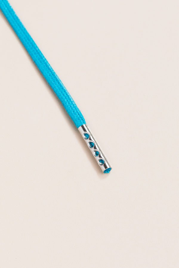 Petrol Blue - 4mm round waxed shoelaces for boots and shoes made from 100% organic cotton - Senkels