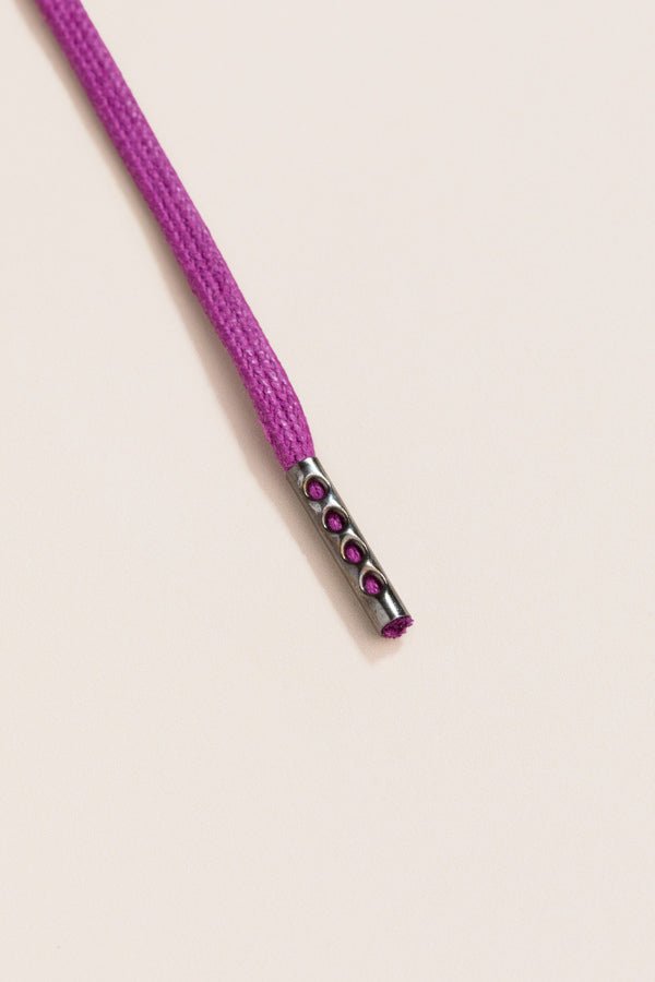 Plum - 4mm round waxed shoelaces for boots and shoes made from 100% organic cotton - Senkels