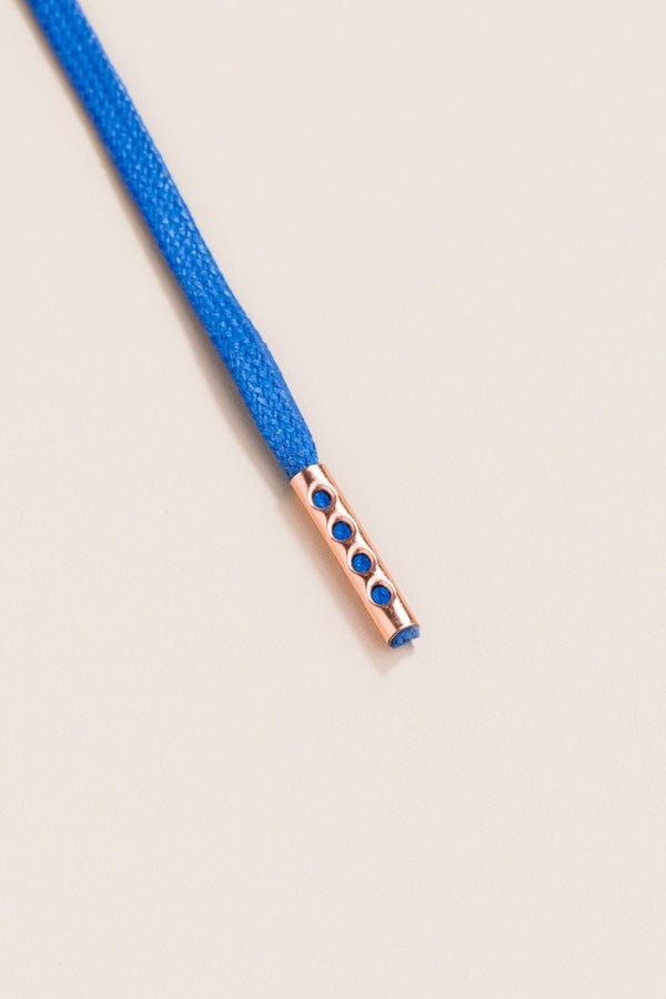 Sapphire Blue - 4mm round waxed shoelaces for boots and shoes made from 100% organic cotton - Senkels