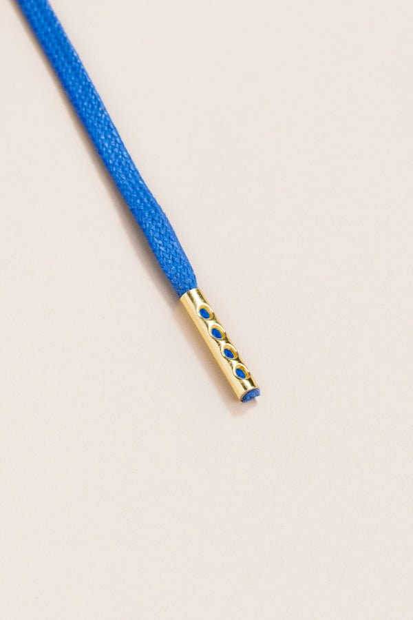 Sapphire Blue - 4mm round waxed shoelaces for boots and shoes made from 100% organic cotton - Senkels