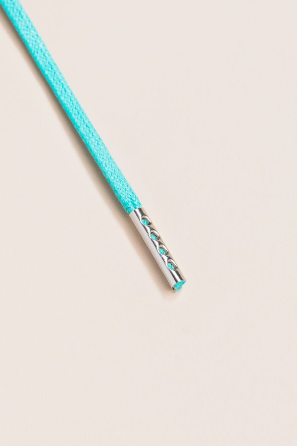 Turquoise - 4mm round waxed shoelaces for boots and shoes made from 100% organic cotton - Senkels