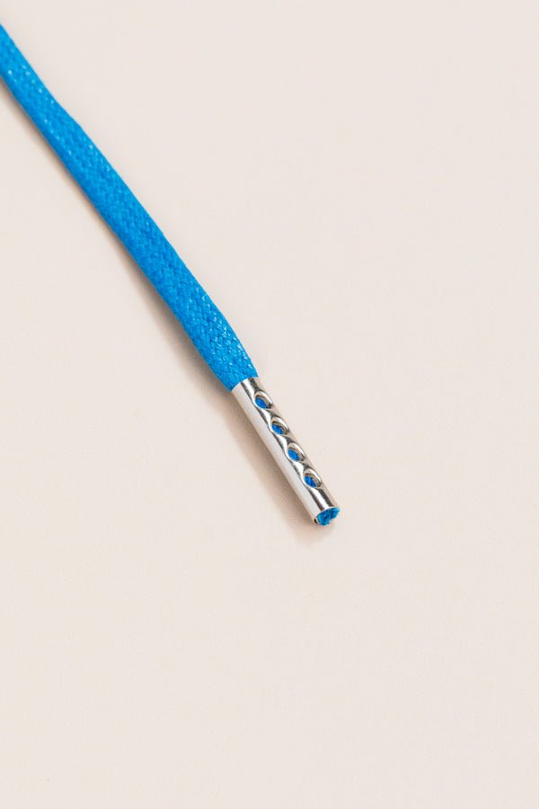 Yale Blue - 4mm round waxed shoelaces for boots and shoes made from 100% organic cotton - Senkels