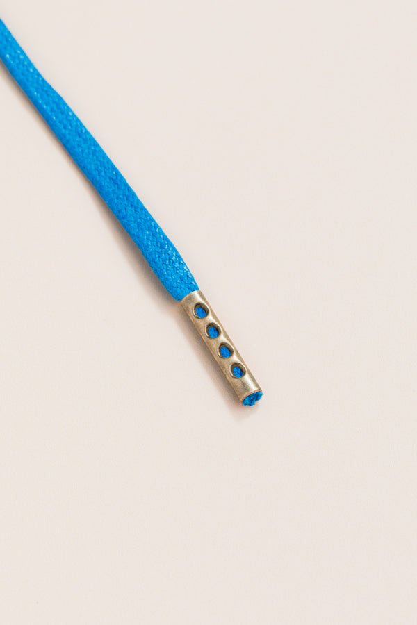 Yale Blue - 4mm round waxed shoelaces for boots and shoes made from 100% organic cotton - Senkels